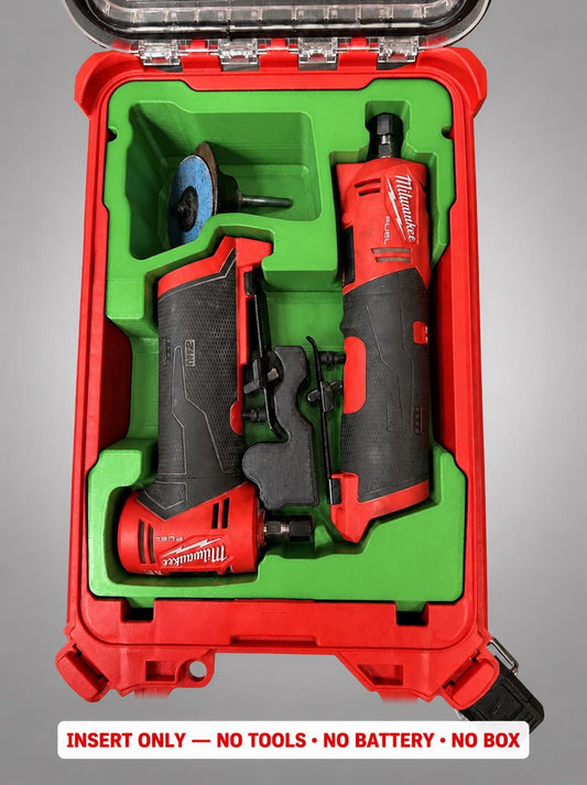 Milwaukee Packout Insert for M12 Grinders | 3D Printed Organizer (Green)