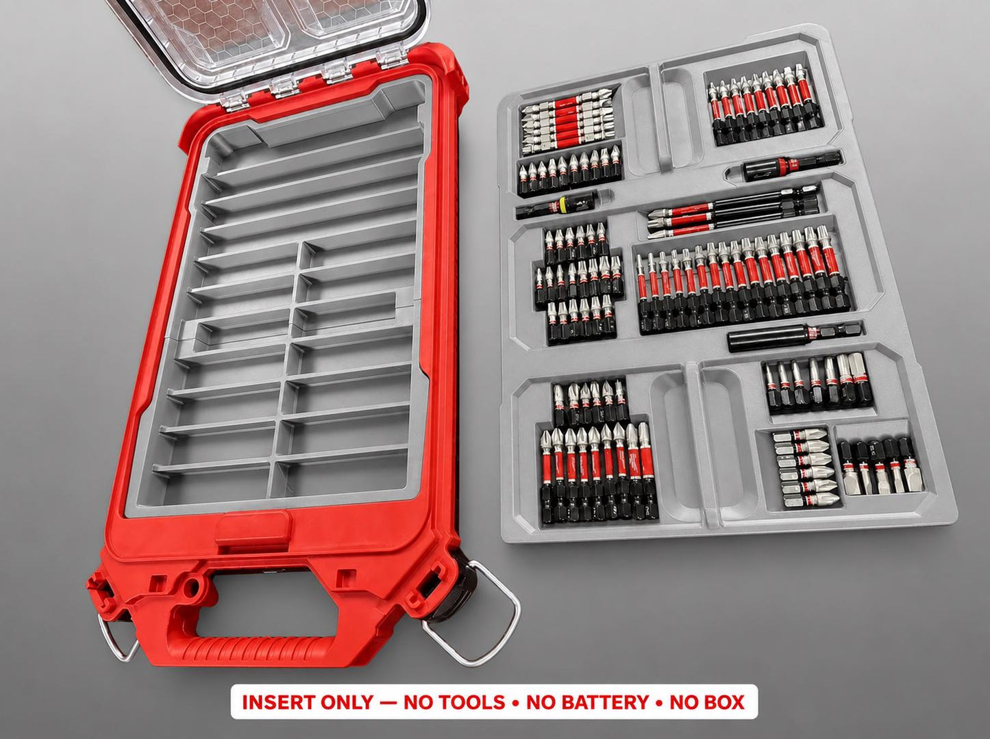 Milwaukee Packout Insert for SHOCKWAVE Driver Bit Kit | 3D Printed Organizer (Gray)