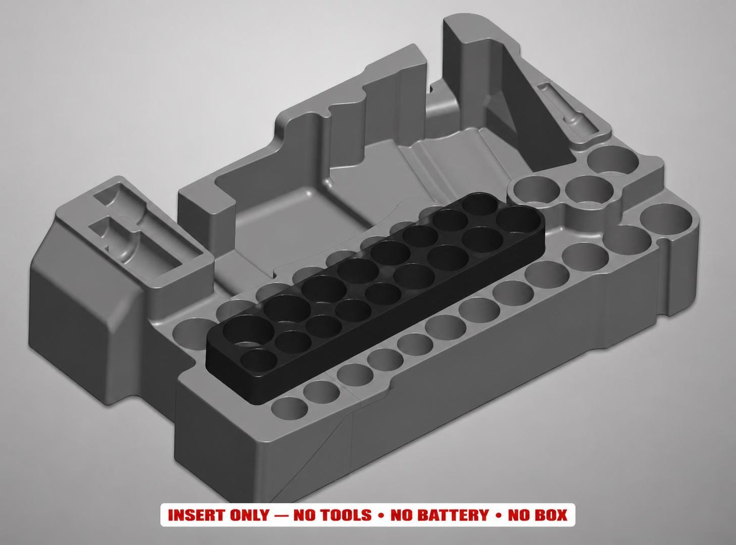Milwaukee Packout Insert for M12 Stubby Wrench and Socket Set | 3D Printed Organizer BLACK