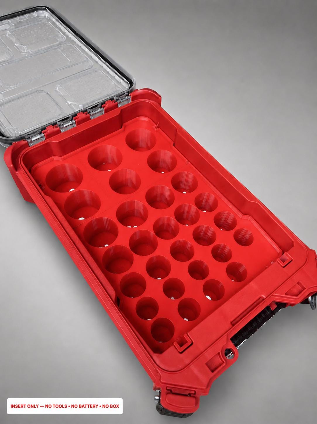 Milwaukee Packout Insert – 29pc 1/2" Deep Metric Socket Organizer RED