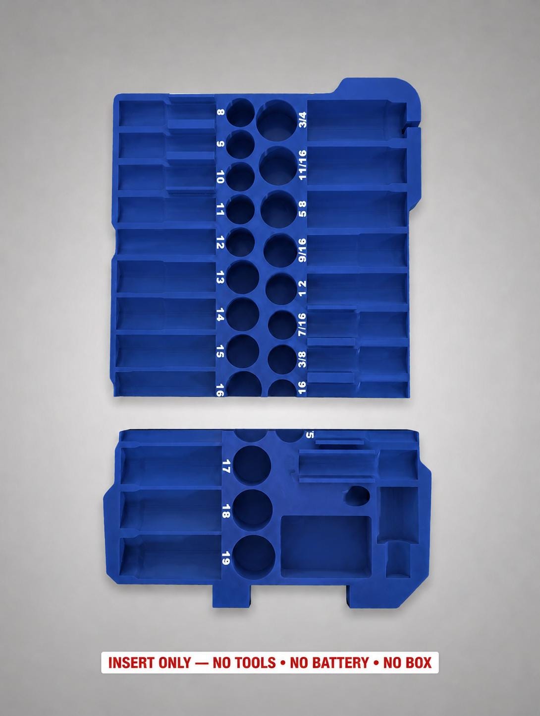 Milwaukee Packout Insert – 43pc 3/8" Socket Organizer, Right Side BLUE