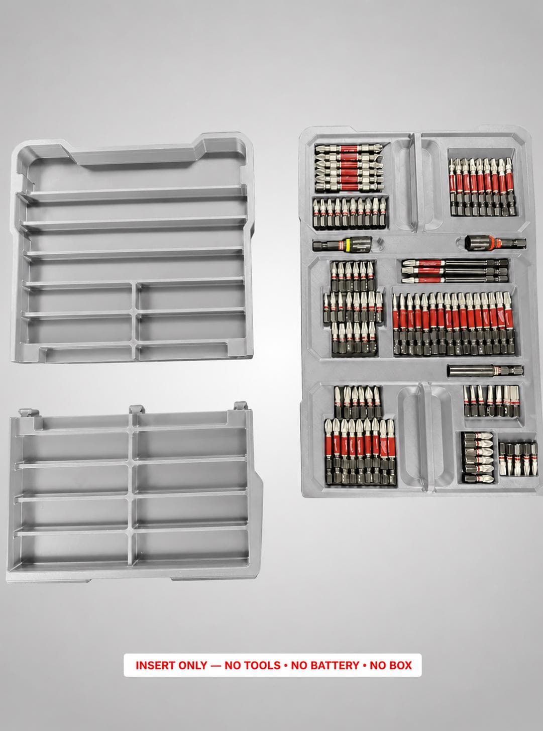 Milwaukee Packout Insert for SHOCKWAVE Driver Bit Kit | 3D Printed Organizer (Gray)
