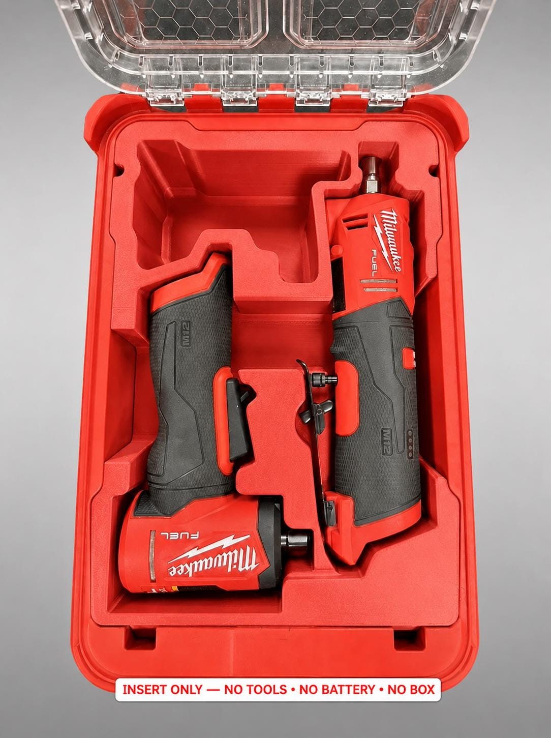 Milwaukee Packout Insert for Die Grinders | 3D Printed Organizer | RED