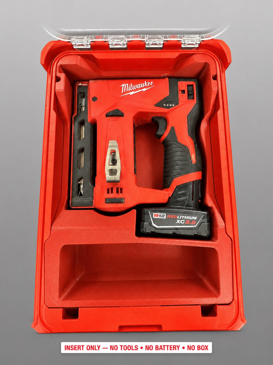Milwaukee M12 Crown Stapler Packout Insert | 3D Printed Organizer (Red)