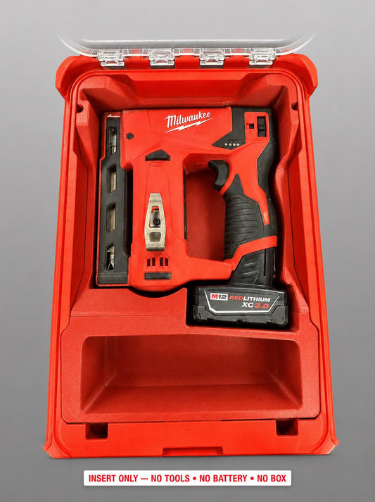 Milwaukee M12 Crown Stapler Packout Insert | 3D Printed Organizer (Red)