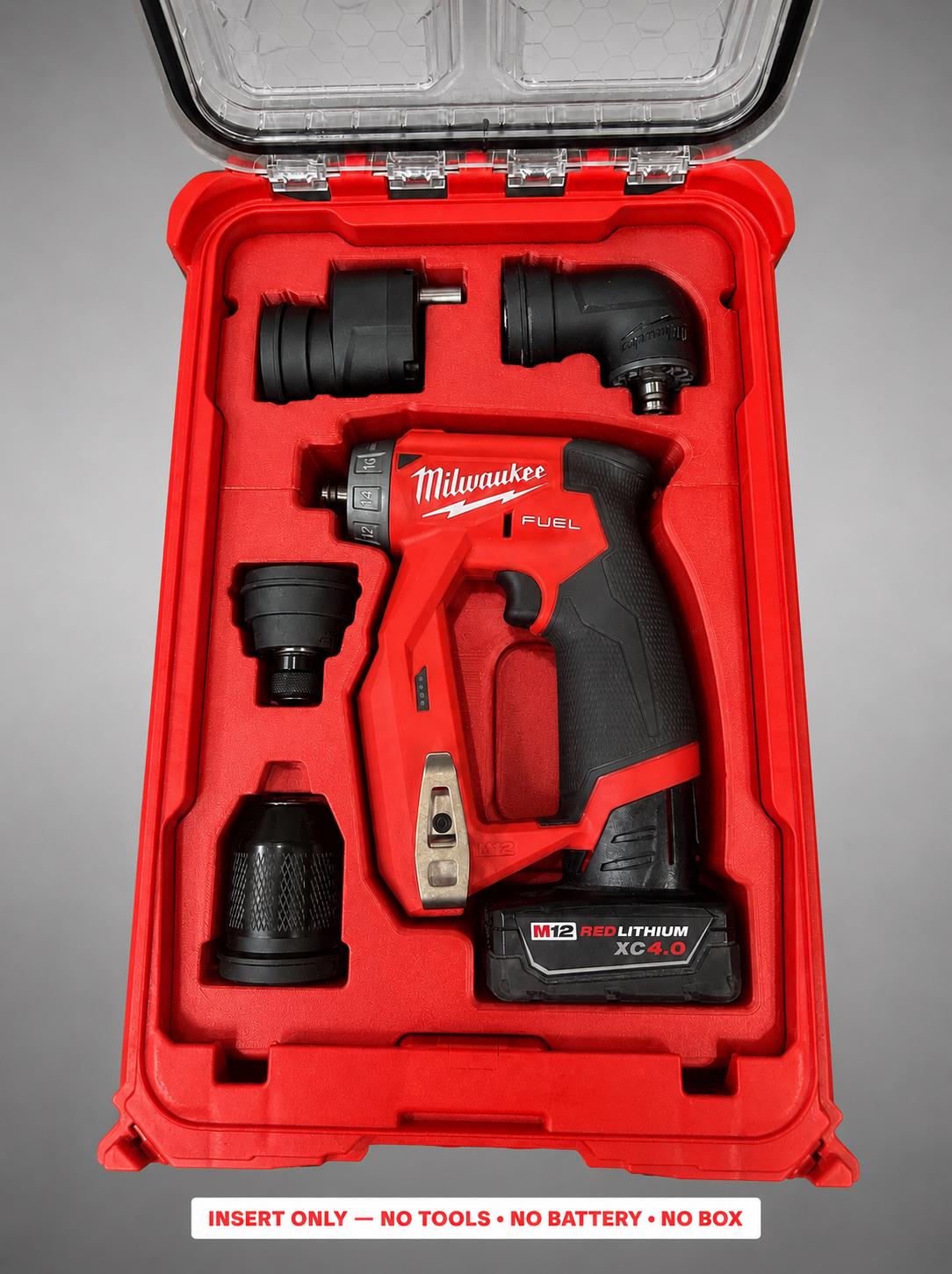 Milwaukee M12 Fuel Drill Driver Packout Insert | 3D Printed Organizer (Red)
