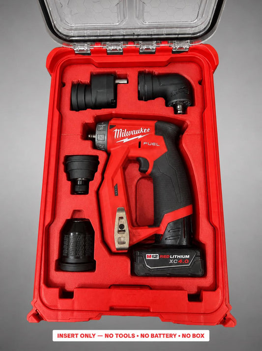 Milwaukee M12 Fuel Drill Driver Packout Insert | 3D Printed Organizer (Red)