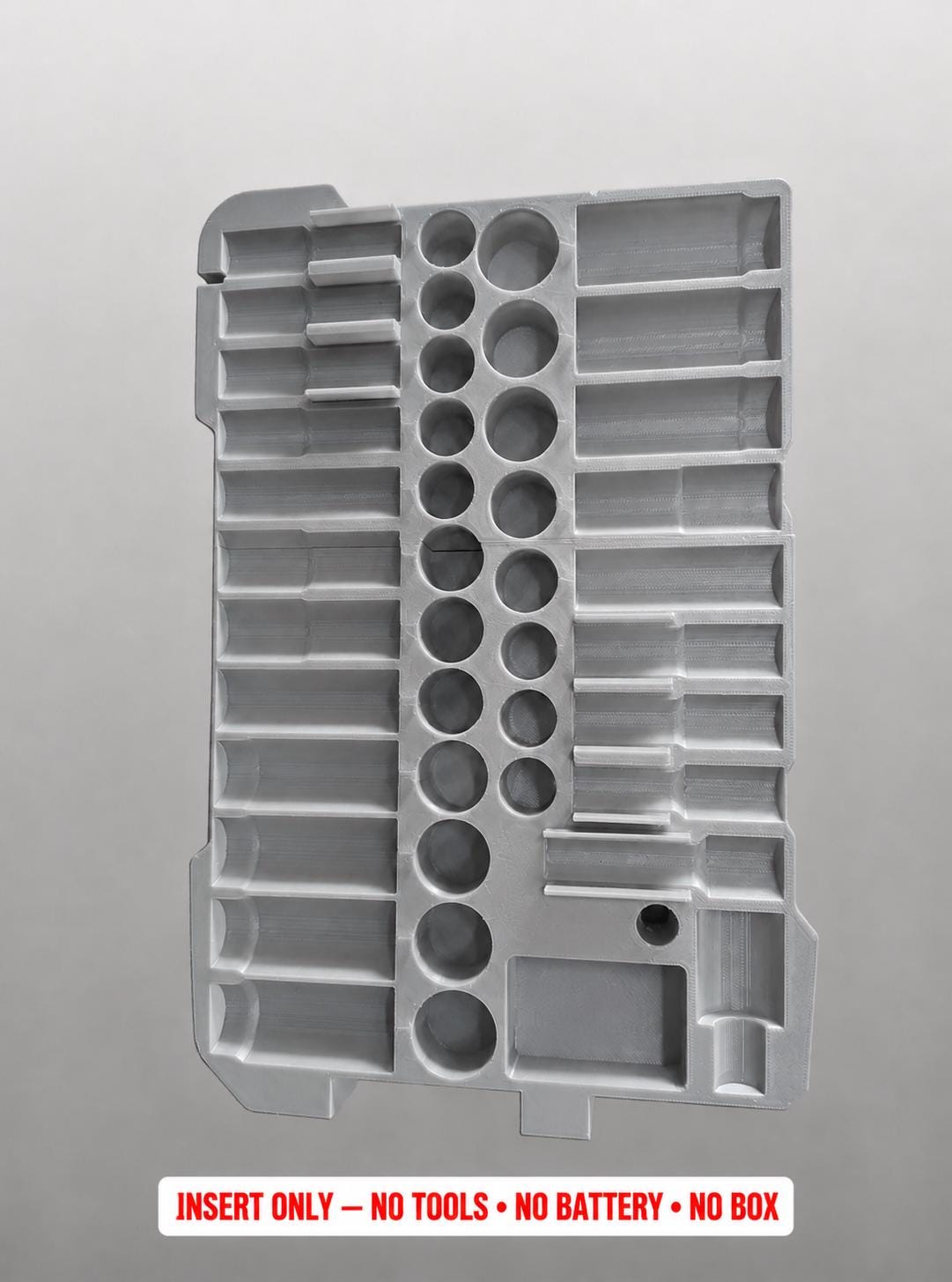 Milwaukee Packout Insert – 43pc 3/8" Socket Organizer, Left Side GRAY
