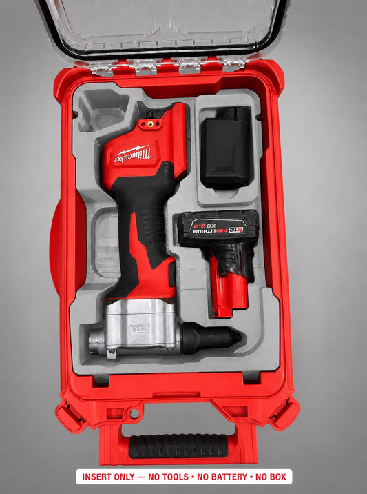 Milwaukee Packout Insert for M12 Cordless Rivet Tool | 3D Printed Organizer | CAT.2550-20 GRAY