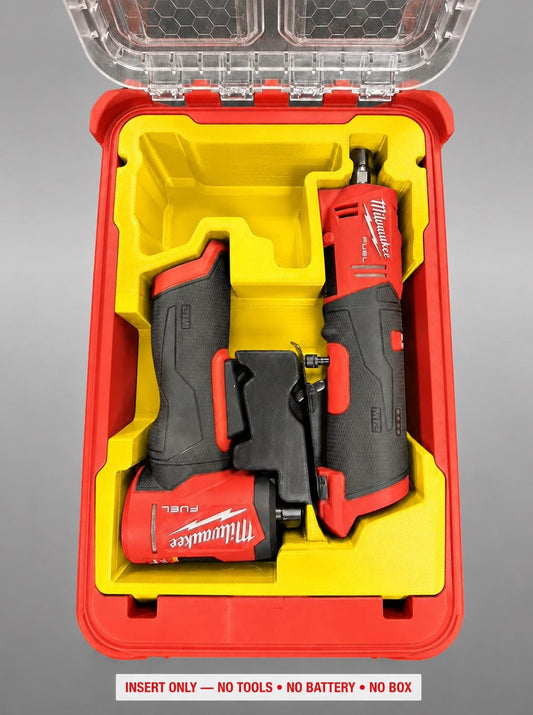 Milwaukee Packout Insert for Die Grinders | 3D Printed Organizer (Yellow)