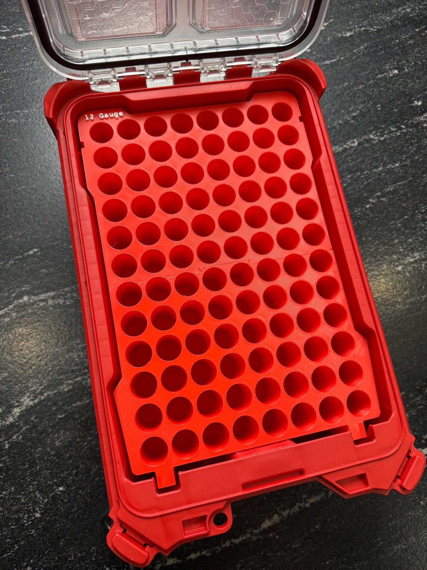 3D Printed 12 Gauge Ammo Insert Milwaukee Compact Low-Profile Packout - holds 96 rounds