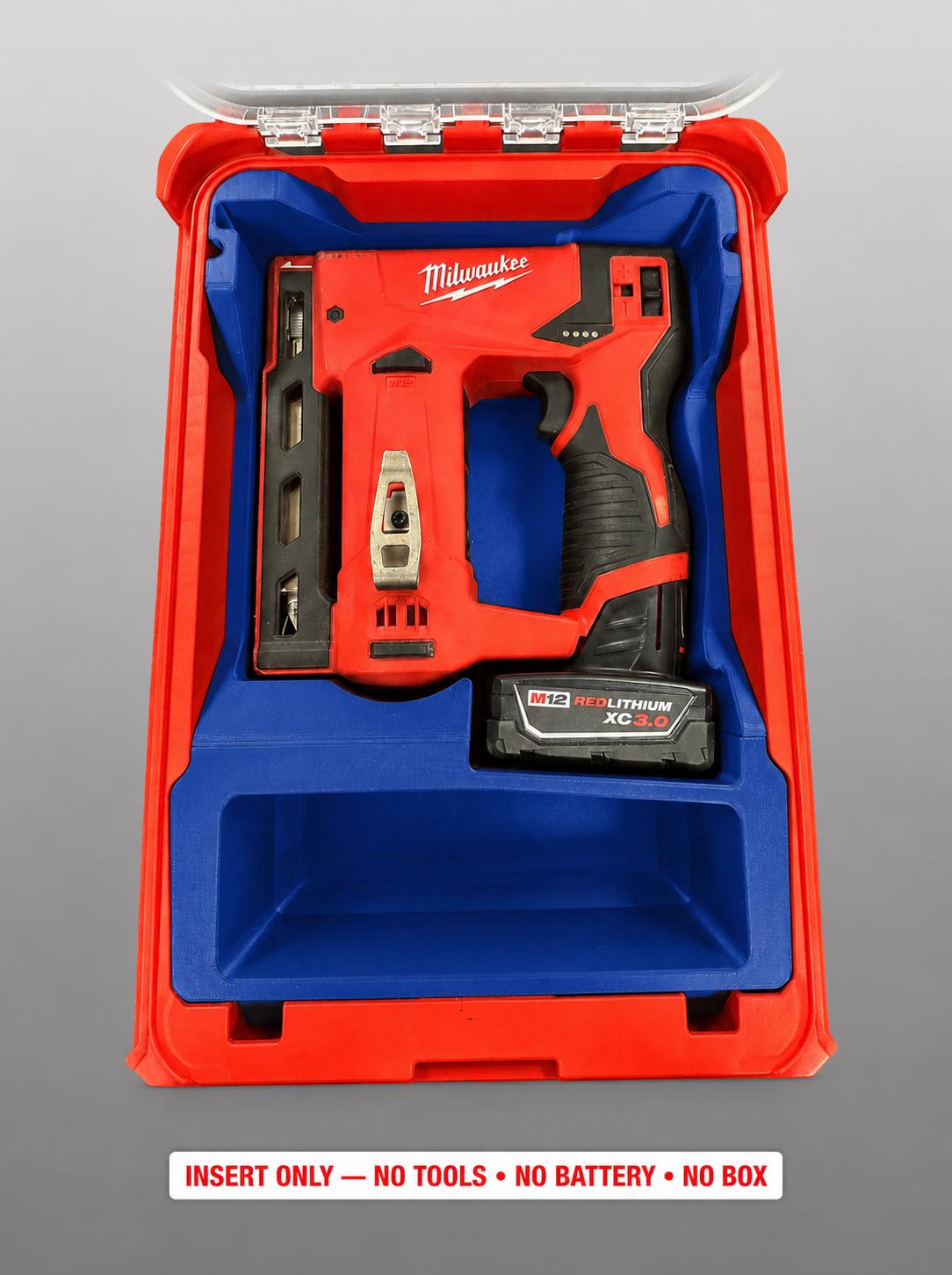 Milwaukee M12 Stapler Packout Insert | 3D Printed Organizer, Blue, CAT.2447-20