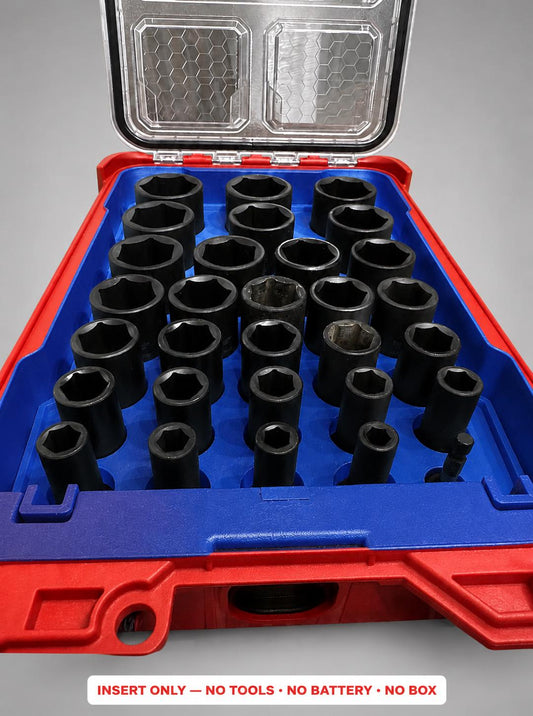 Milwaukee Packout Insert – 29pc 1/2" Deep Metric Socket Organizer
