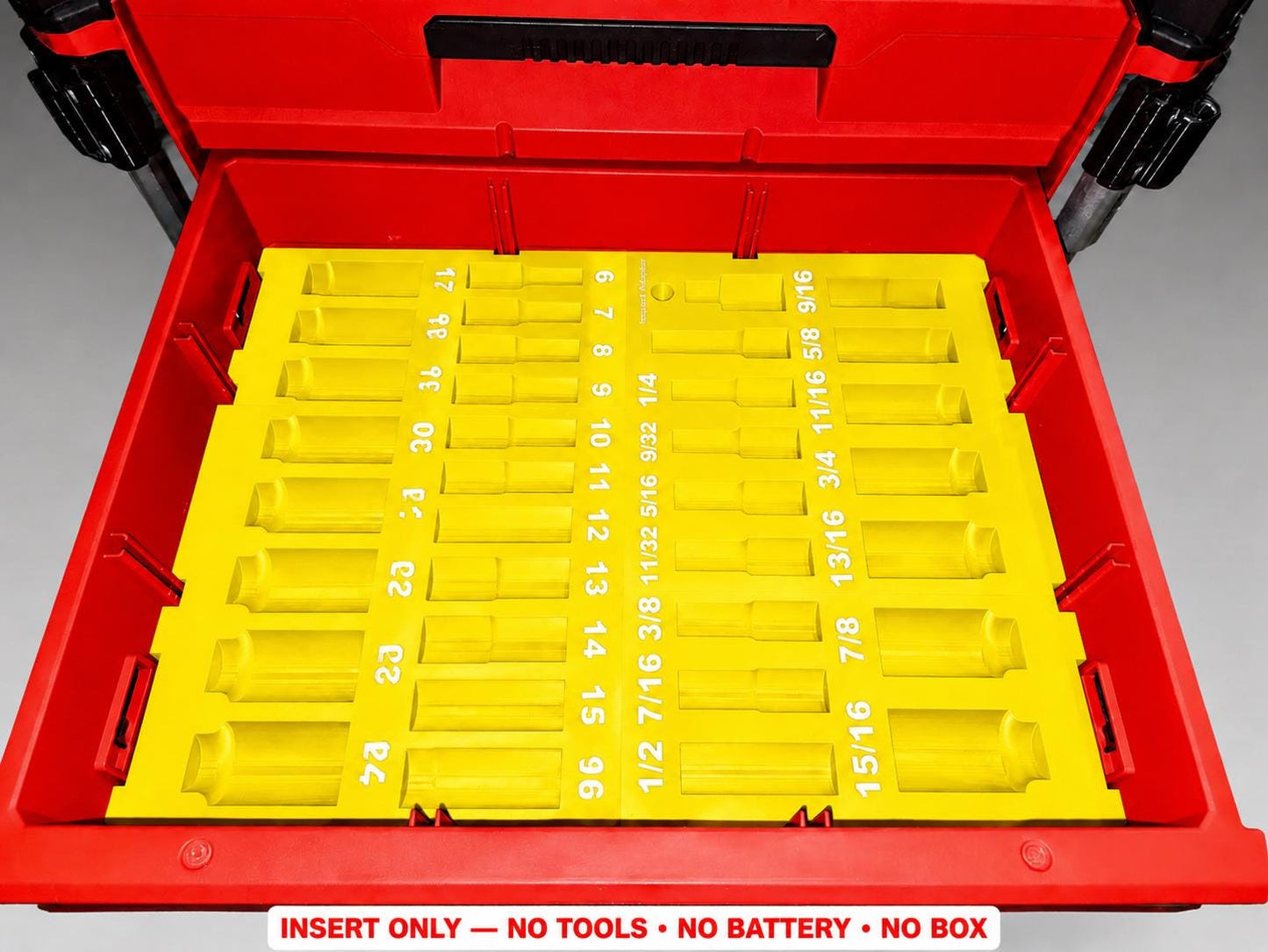 Milwaukee Packout 2&3 Drawer Insert – 36pc 3/8" Socket Organizer YELLOW