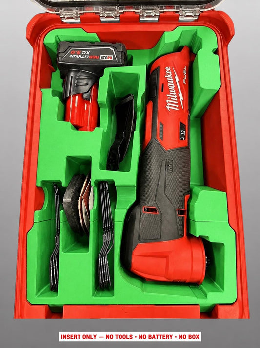 Milwaukee Packout Insert for M12 Oscillating Multi-Tool | 3D Printed Organizer | CAT.2526-20 GREEN