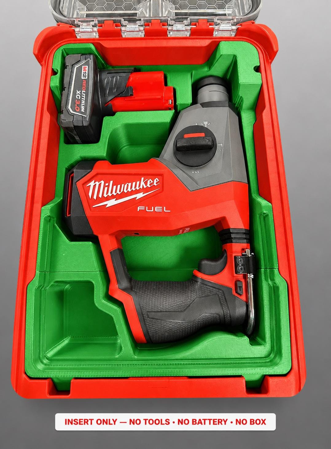 Milwaukee Packout Insert for Rotary Hammer | 3D Printed Organizer (Green)
