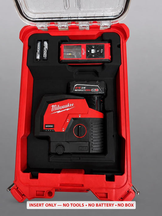 Milwaukee Packout Insert | Laser Line, Distance Meter, Battery Storage Organizer