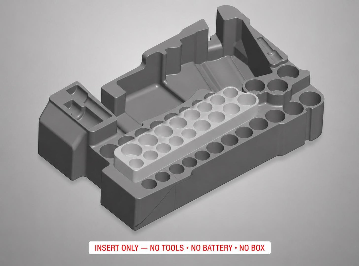3D Printed Milwaukee Packout Insert for M12 Stubby Wrench, Socket Set Organizer GRAY