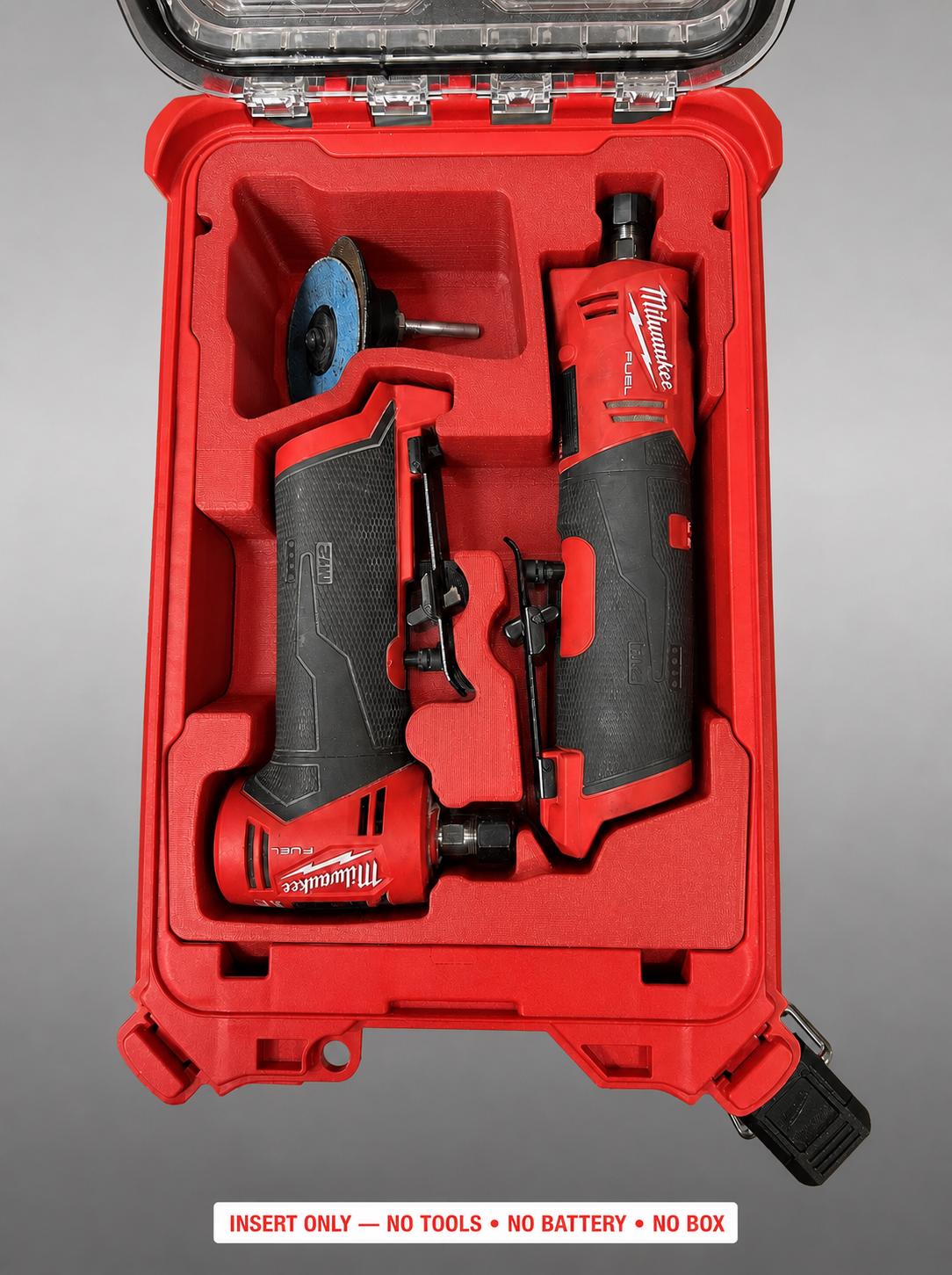 Milwaukee Packout Insert for Die Grinders | 3D Printed Organizer (Red)