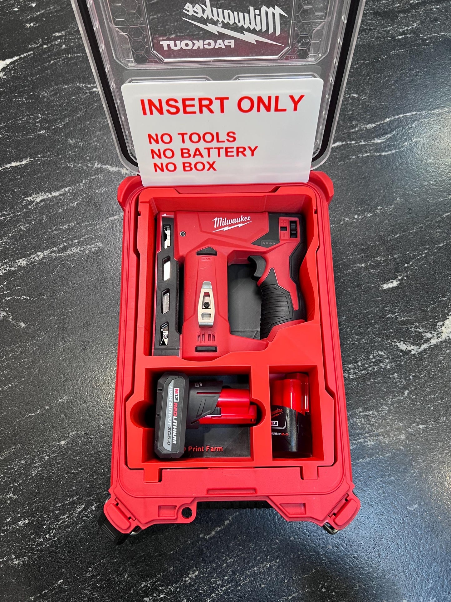 Milwaukee Compatible M12 Crown Stapler Organizing Insert Tray