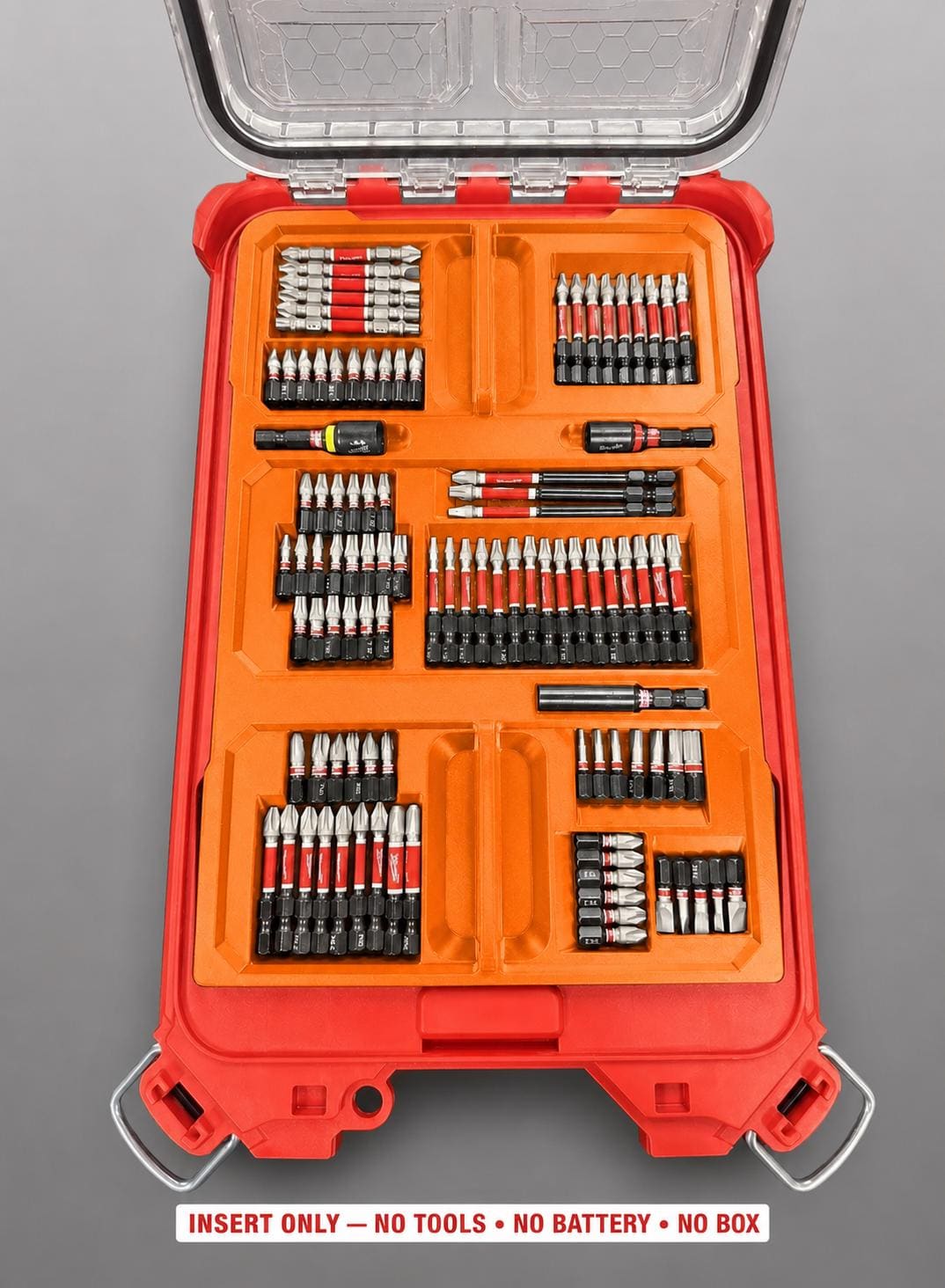 Milwaukee Packout Insert for SHOCKWAVE Driver Bit Kit | 3D Printed Organizer (Orange)