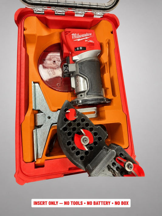 Milwaukee Packout Insert for M18 Fuel Compact Router | 3D Printed Organizer | CAT.2723-20 ORANGE
