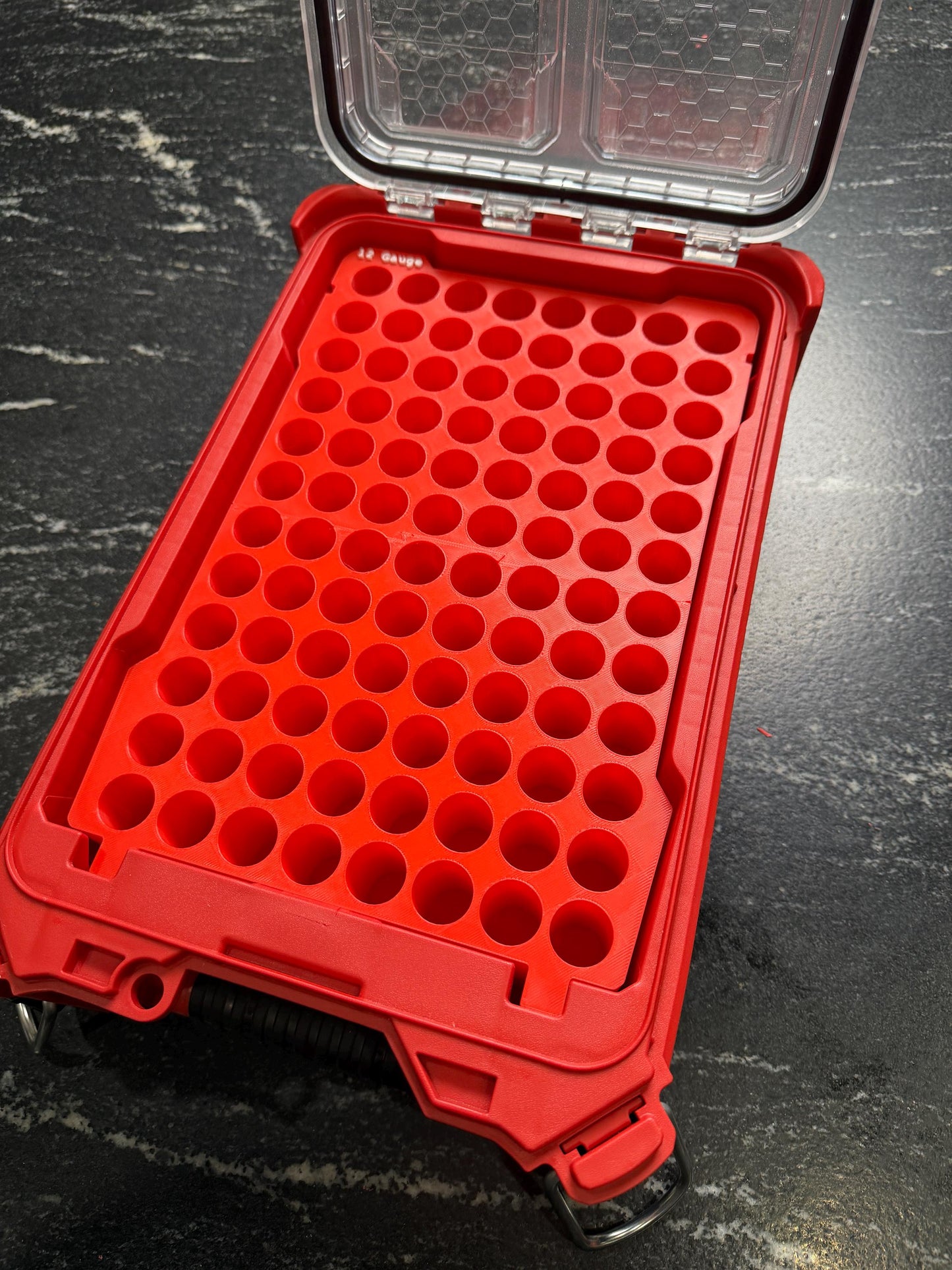 3D Printed 12 Gauge Ammo Insert Milwaukee Compact Low-Profile Packout - holds 96 rounds