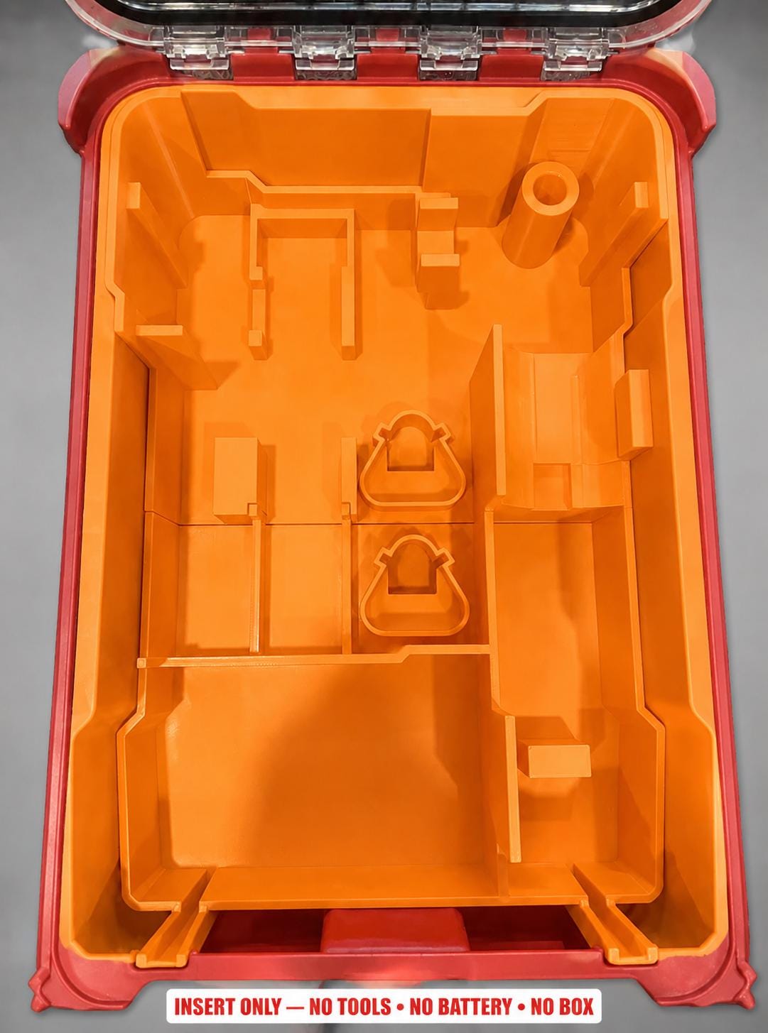 Milwaukee Packout Insert – M12 Impact Wrench & Ratchet Organizer ORANGE