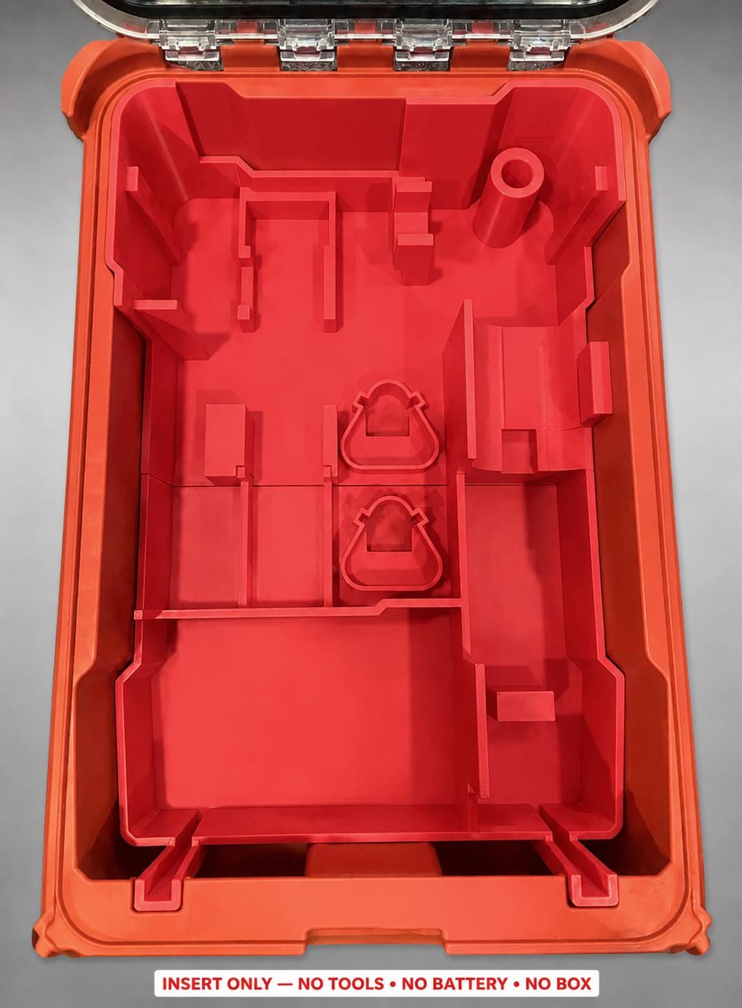 Milwaukee Packout Insert – M12 Impact Wrench & Ratchet Organizer RED