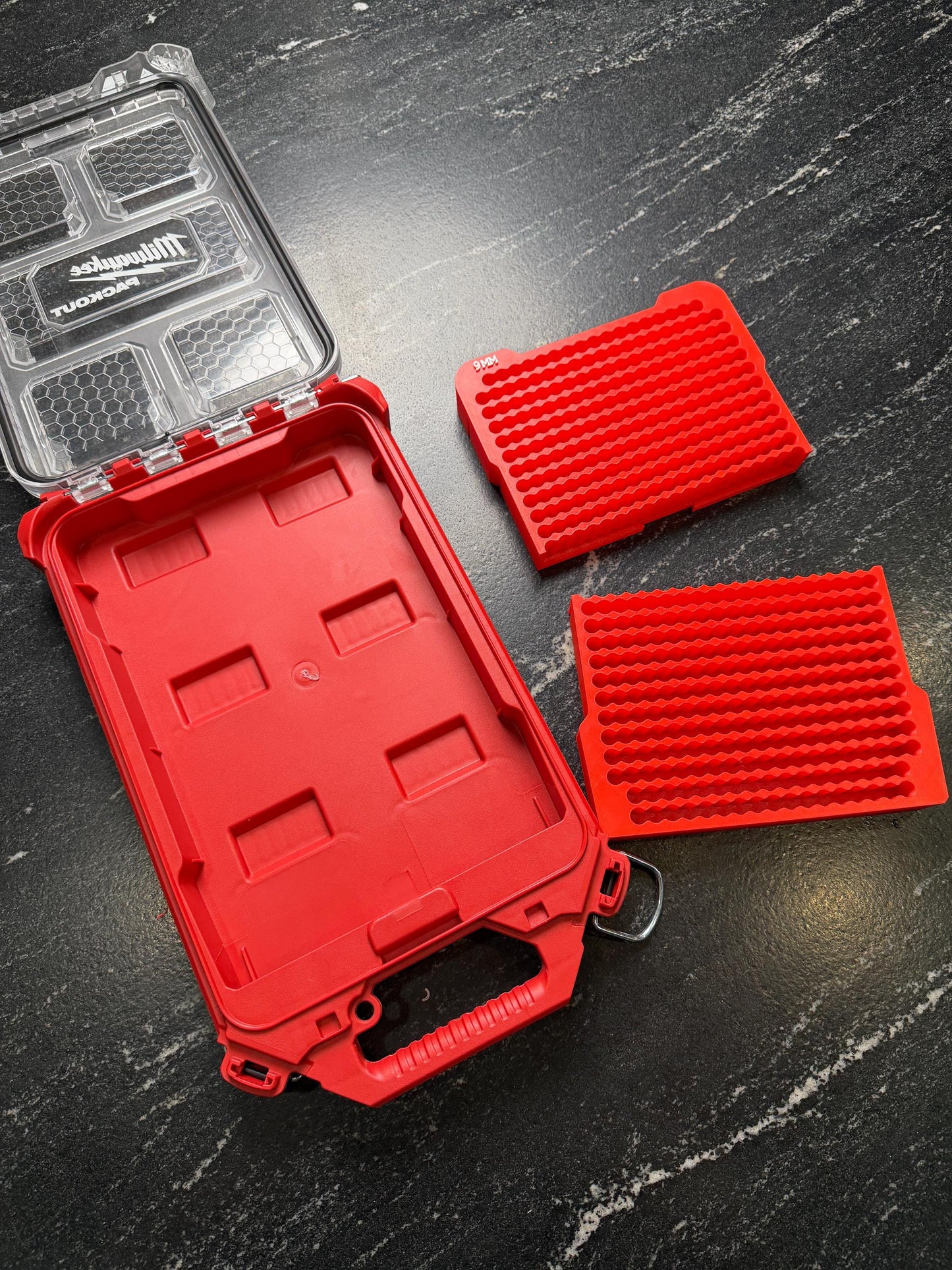 3D Printed .45 ACP Ammo Insert Milwaukee Compact Low-Profile Packout - holds 300 rounds