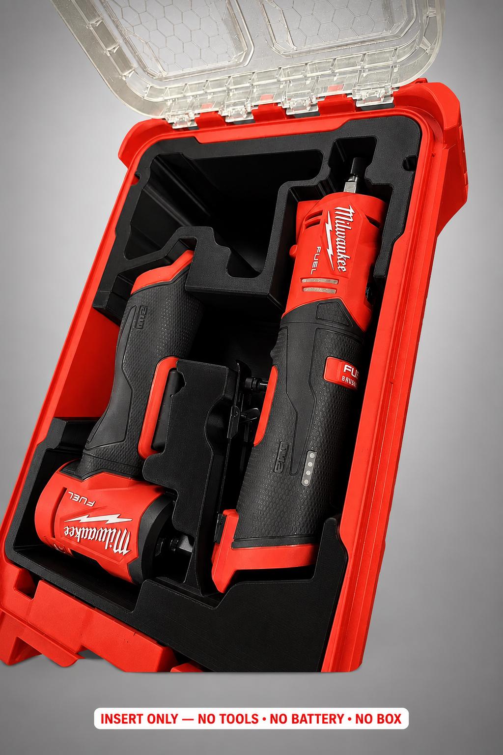 Milwaukee Packout Insert for Die Grinders | 3D Printed Organizer (Black)