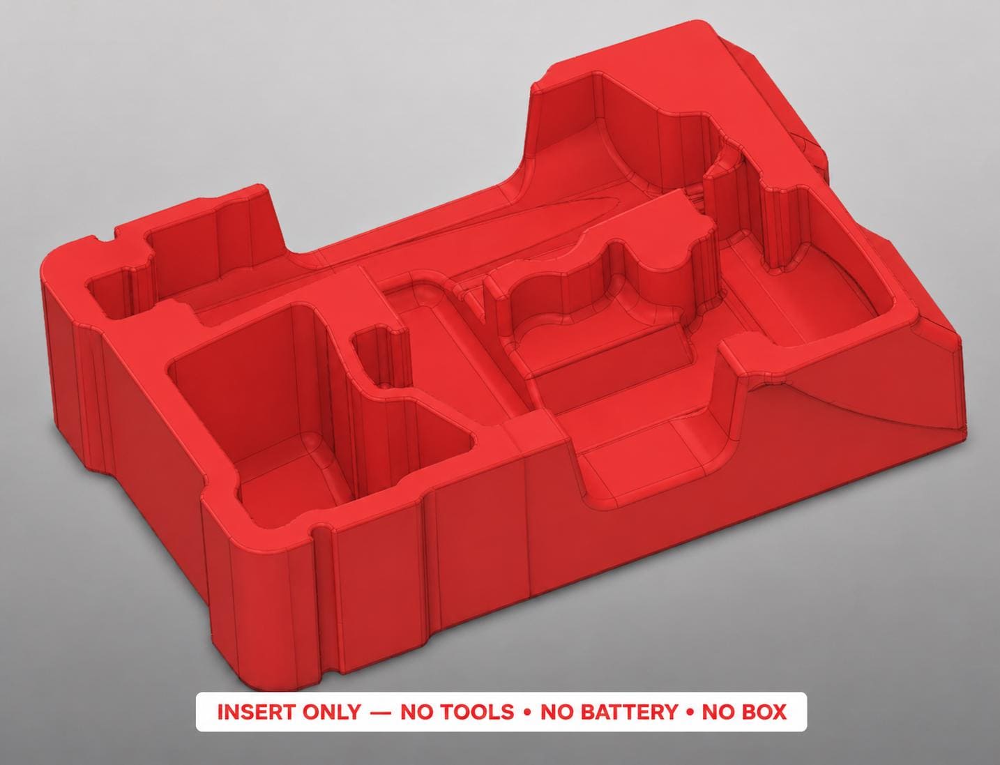 Milwaukee Packout Insert for Die Grinders | 3D Printed Organizer (Red)