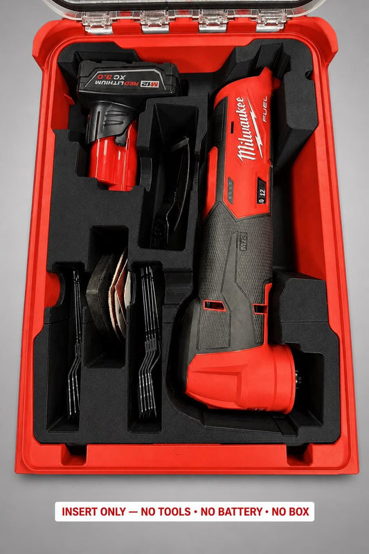 Milwaukee Packout Insert for M12 Oscillating Multi-Tool | 3D Printed Organizer | CAT.2526-20 BLACK
