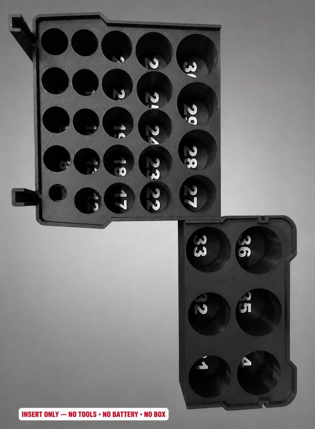 Milwaukee Packout Insert – 29pc 1/2" Deep Metric Socket Organizer BLACK