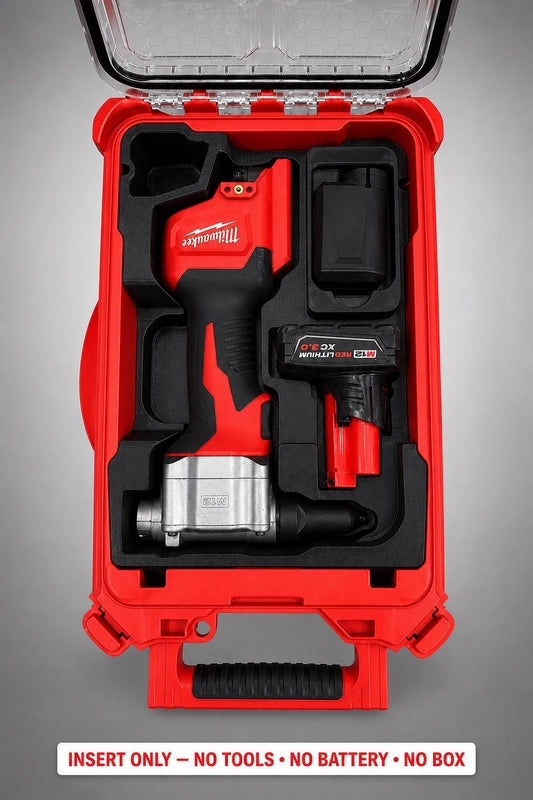 Milwaukee Packout Insert for M12 Cordless Rivet Tool | 3D Printed Organizer | CAT.2550-20 BLACK