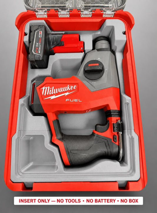 Milwaukee M12 Rotary Hammer Insert | 3D Printed Packout Organizer (Gray)