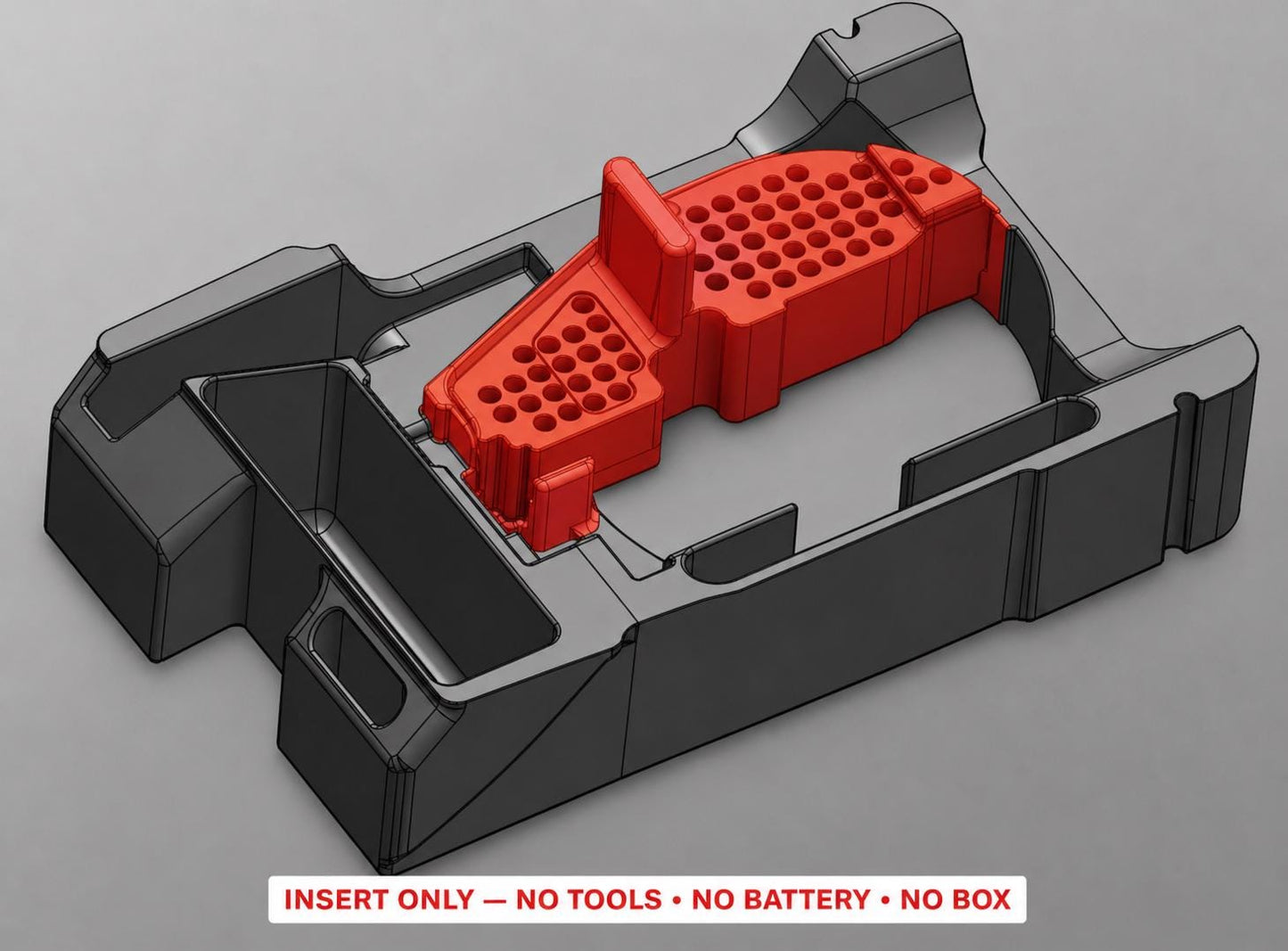 Milwaukee Packout Insert for M18 Fuel Compact Router | 3D Printed Organizer | CAT.2723-20 RED