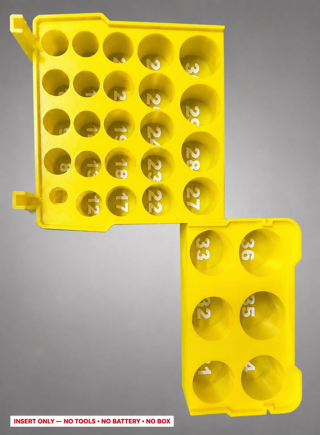Milwaukee Packout Insert – 29pc 1/2" Deep Metric Socket Organizer YELLOW