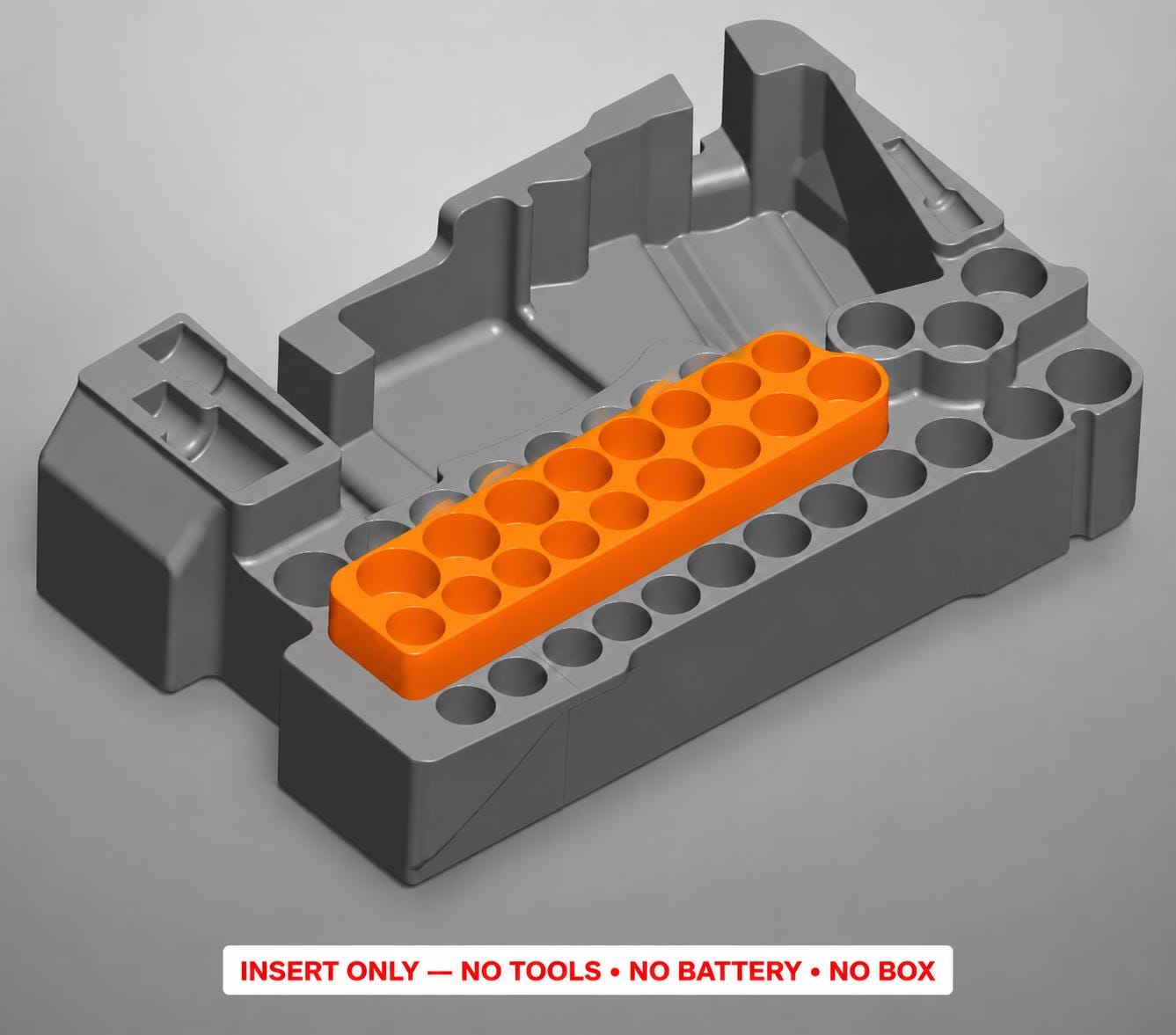 Milwaukee M12 Stubby Impact Wrench Socket Set Insert | 3D Printed Organizer (Orange)