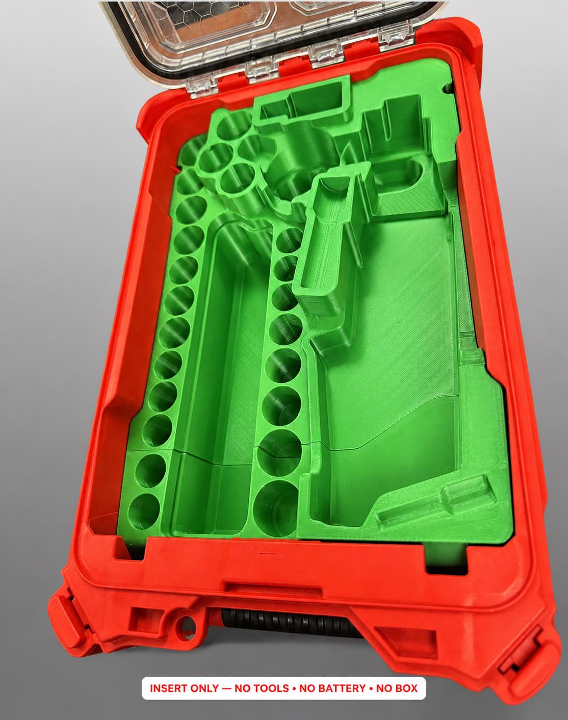 Milwaukee M12 Ratchet Socket Set Insert | 3D Printed Packout Organizer (Green)