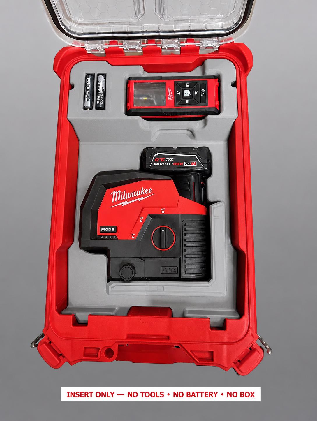 Milwaukee Packout Insert | Laser Meter, Line, Battery Storage Organizer