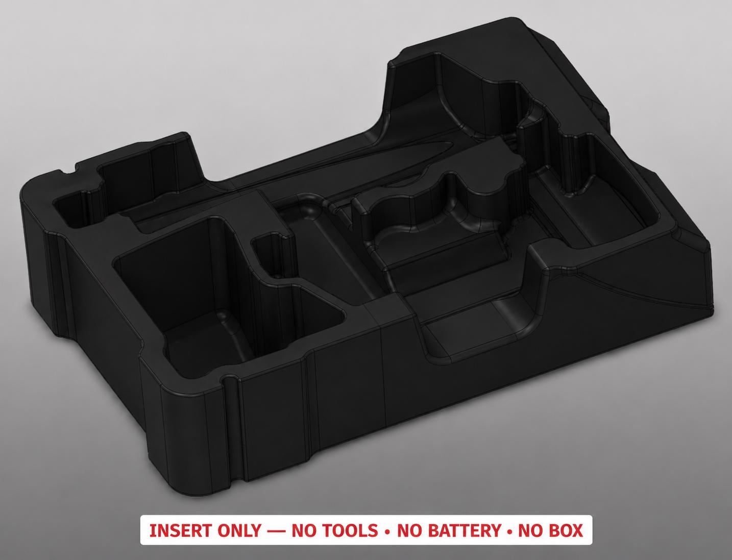 Milwaukee Packout Insert | M12 Grinder Organizer, 3D Printed Black Tool Case Insert