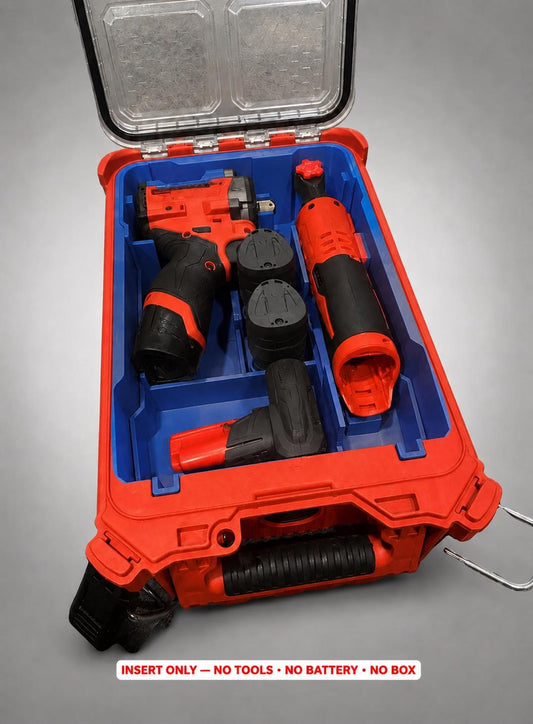 Milwaukee Packout Insert – M12 Impact Wrench & Ratchet Organizer BLUE