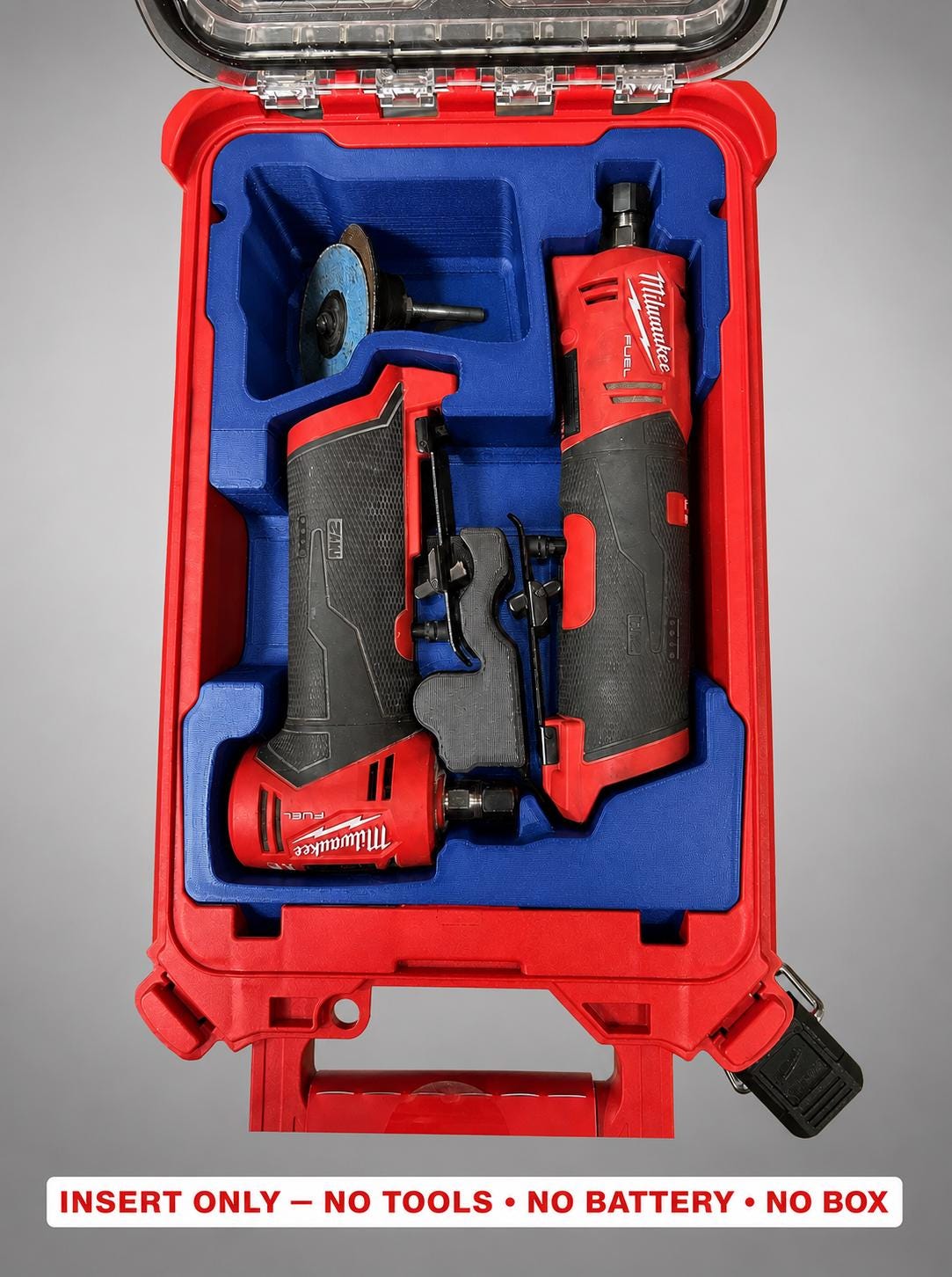 Milwaukee Packout Insert for Die Grinders | 3D Printed Organizer, Blue
