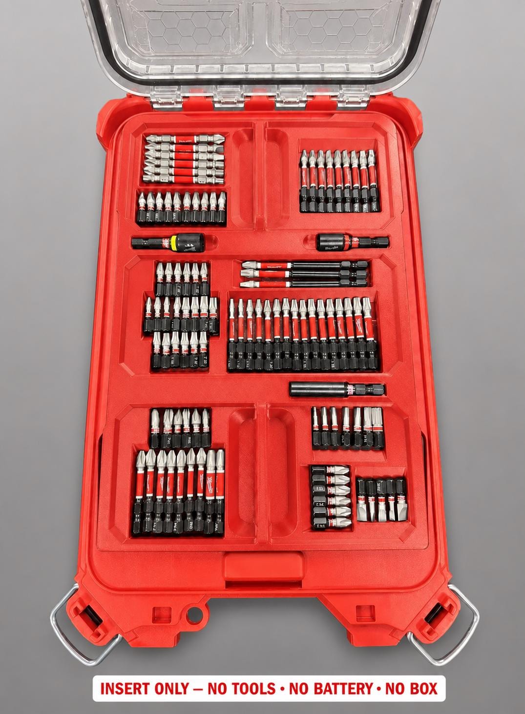 Milwaukee Packout Insert for SHOCKWAVE Driver Bit Kit | 3D Printed Organizer (Red)