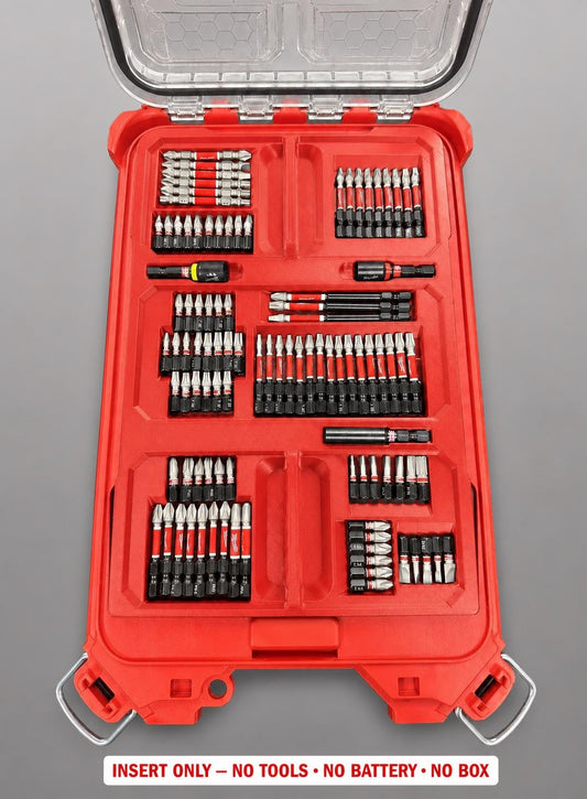 Milwaukee Packout Insert for SHOCKWAVE Driver Bit Kit | 3D Printed Organizer (Red)