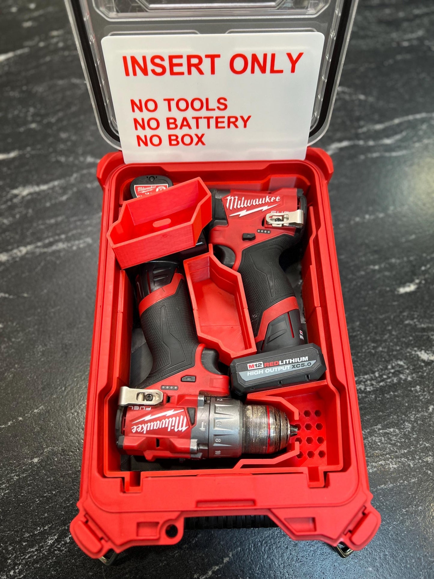 Milwaukee Compatible M12 Fuel Cordless Hammer Drill & Impact Driver Organizing Insert Tray