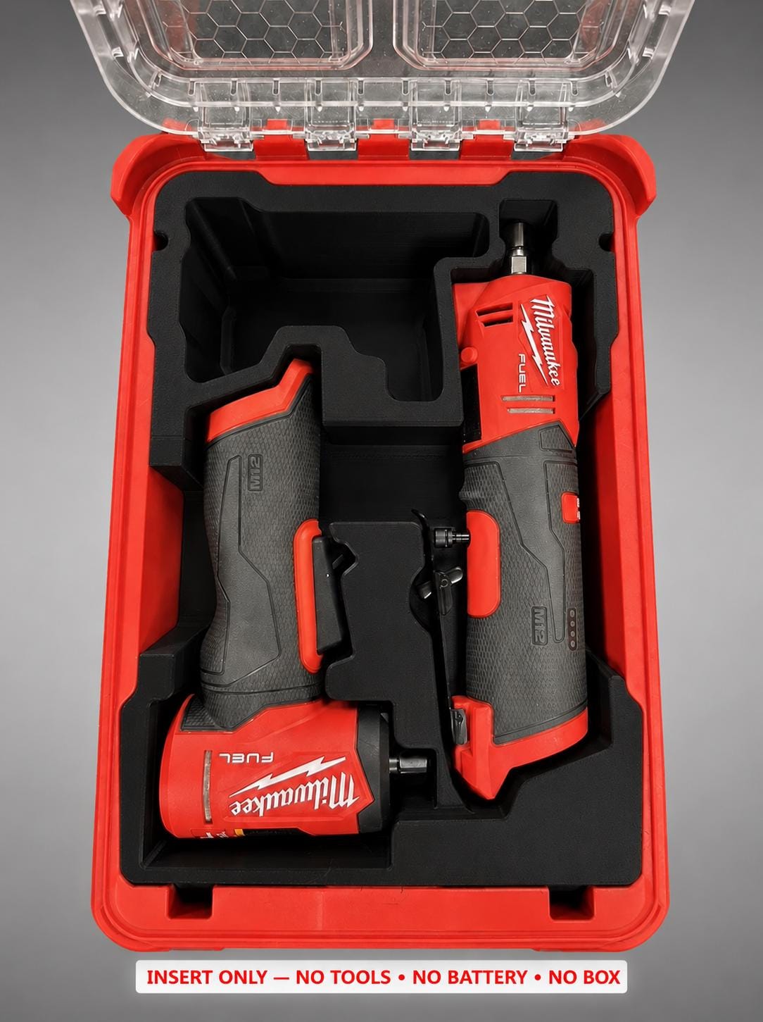 Milwaukee Packout Insert for Die Grinders | 3D Printed Organizer (Black)