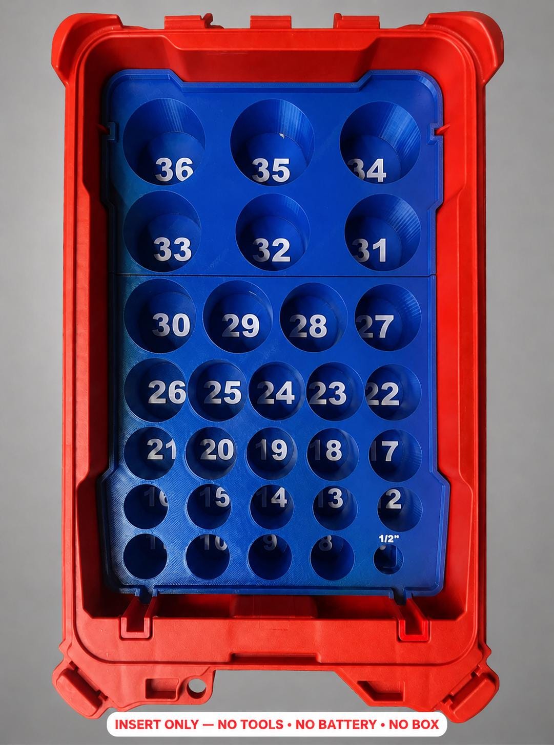Milwaukee Packout Insert – 29pc 1/2" Deep Metric Socket Organizer