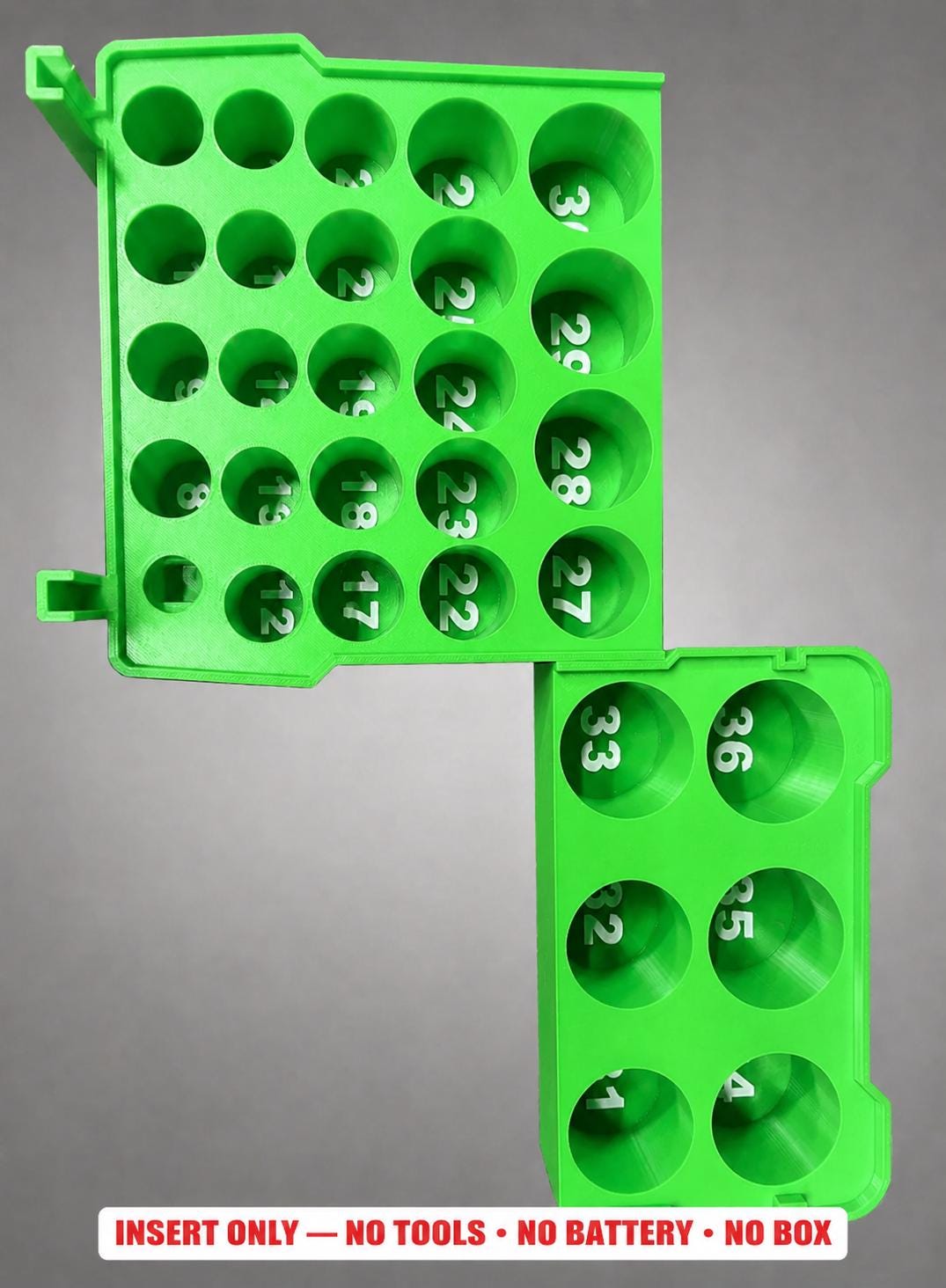 Milwaukee Packout Insert – 29pc 1/2" Deep Metric Socket Organizer GREEN